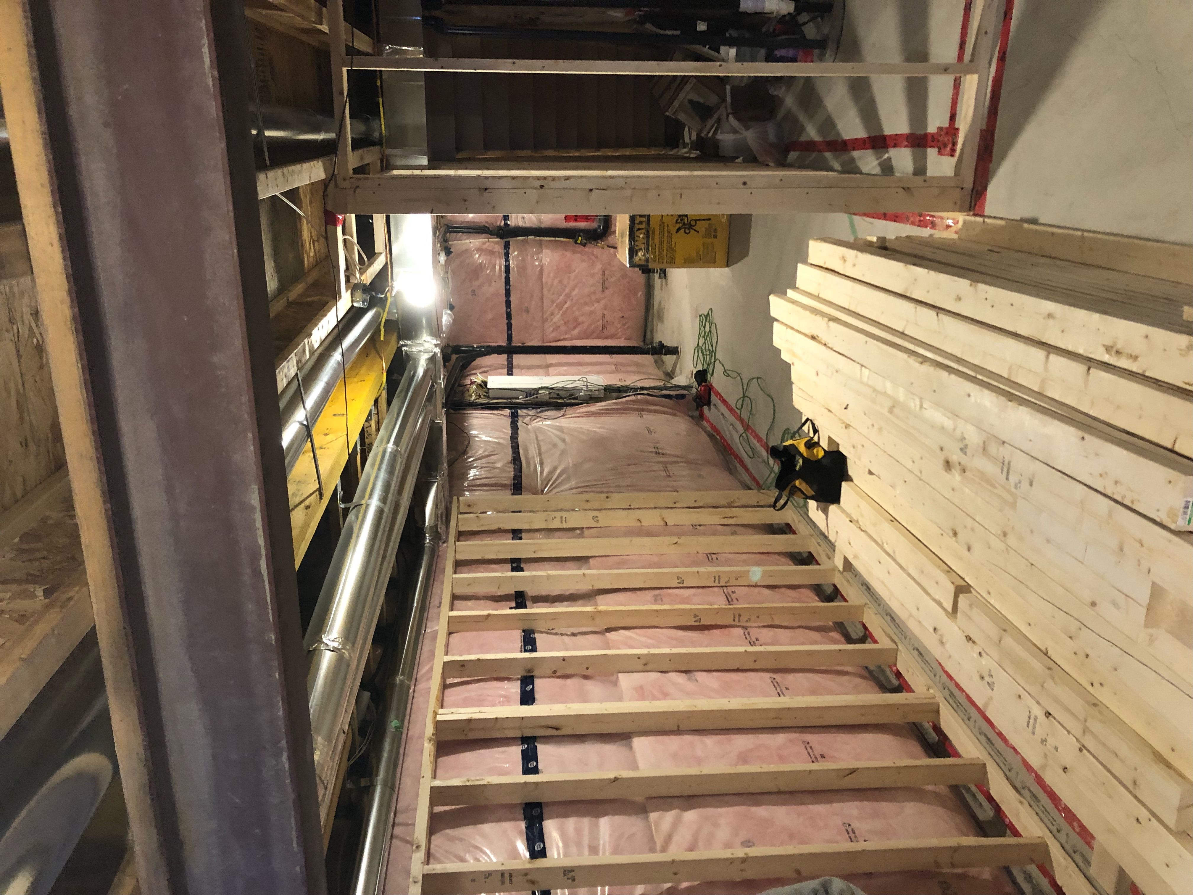 unfinished basement under construction