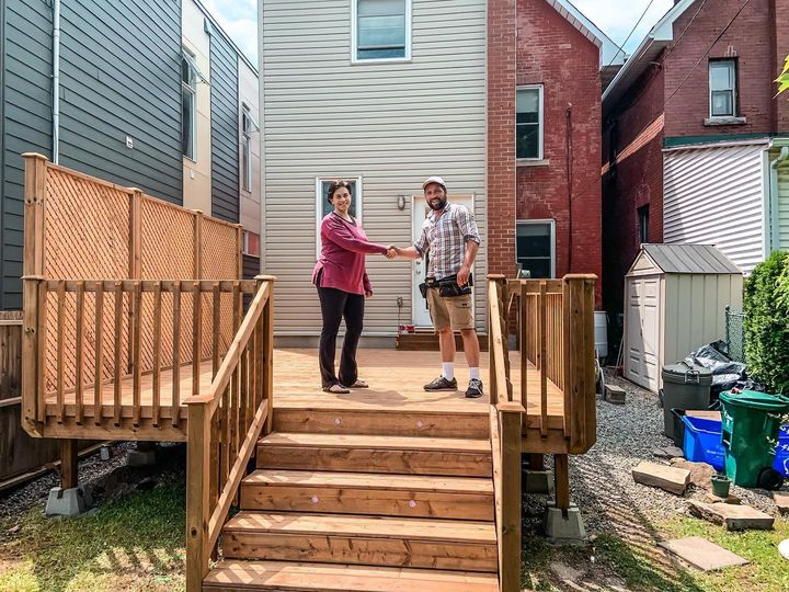 happy customer on deck